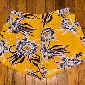 Patagonia Yellow Floral Athletic Shorts